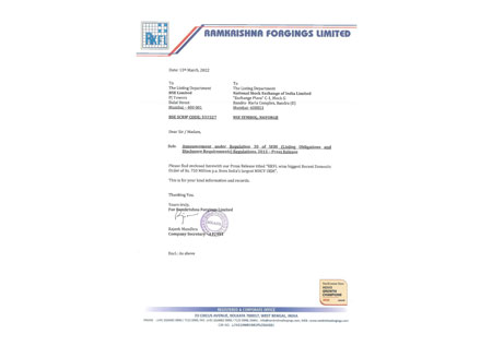 Press Release – 15th March, 2022