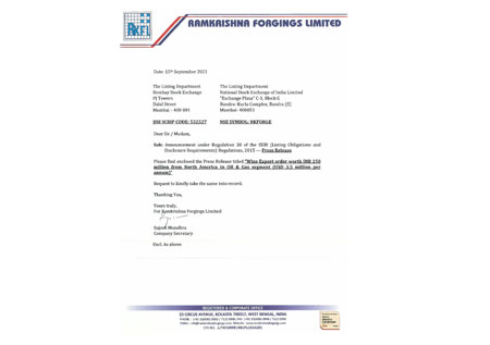 Press Release – 15th September, 2021