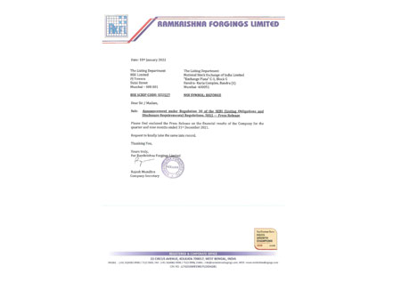 Press Release – 18th January 2022