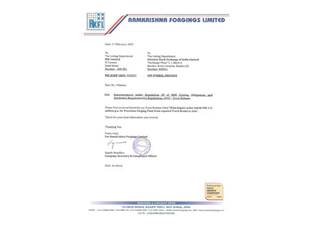 Press Release – 1st February 2022