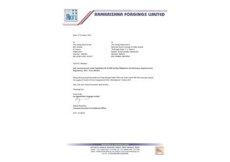 Press Release – 1st October 2021