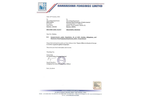Press Release – 22nd October 2021