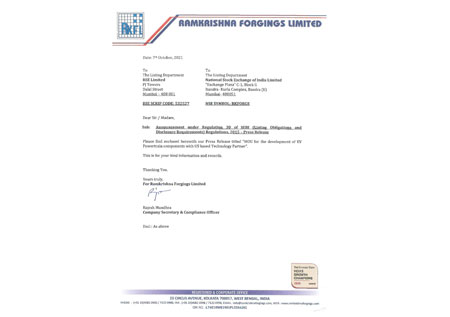 Press Release – 7th October 2021
