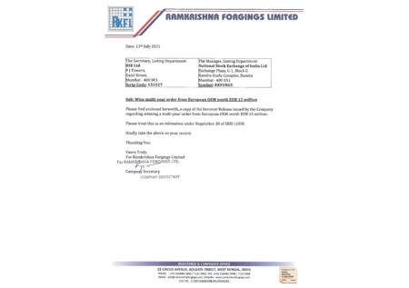 EUR 15 million Order