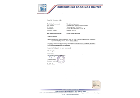 Press Release – 26th November 2021